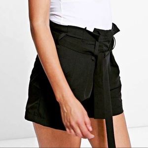 Lily White black tie shorts